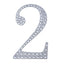Decorative Rhinestone Number "2" Stickers, Glitter Adhesive Craft Numbers Silver DIY Sparkle Embellishments 6"