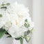 2 Bushes 17" White Artificial Silk Peony Flower Bouquets, Real Touch Peonies Spray