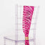 5 Pack Chair Sashes with Wave Embroidered Sequins Fuchsia/Silver 6"x88"