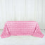 Satin 90"x132" Rectangle Tablecloth Pink - Grandiose 3D Rosette Seamless Table Cover