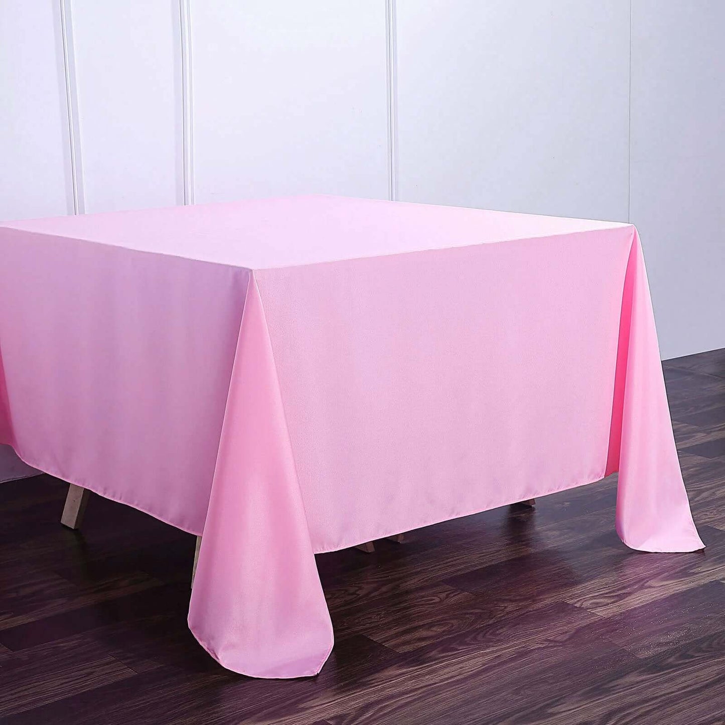 Polyester Square 90"x90" Tablecloth Pink - Wrinkle-Resistant & Durable Table Cover