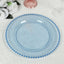 10-Pack Transparent Dusty Blue Plastic Dessert Plates â€“ 8" Round with Beaded Rim, Disposable for Parties & Events