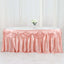 Satin 14ft Table Skirt Dusty Rose - Pleated Double Drape Table Cover