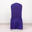 Spandex Chair Cover with Ruffle Pleated Skirt for Banquet Chairs Purple - 1-Piece Stretch Fitted Slipcover