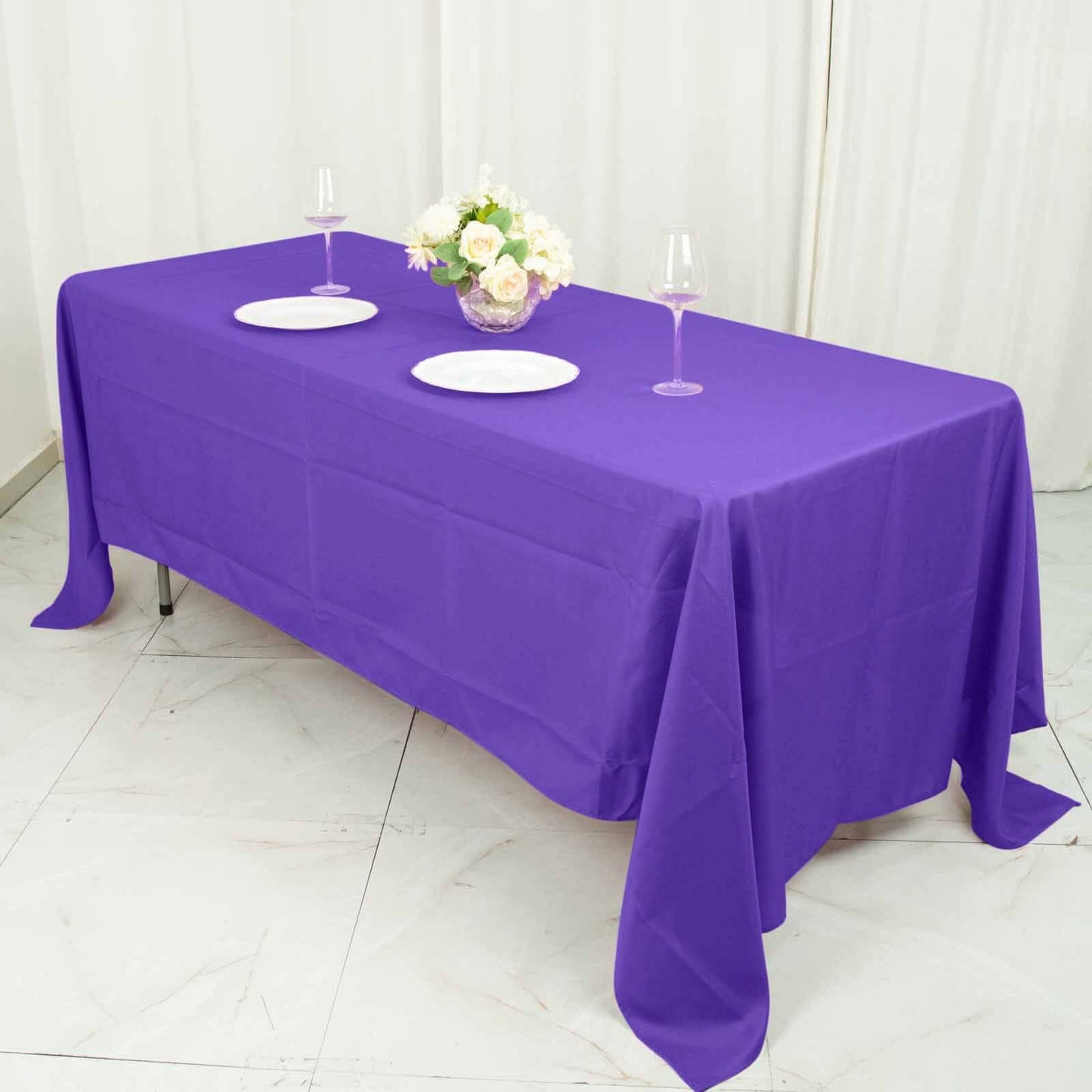 Polyester 72"x120" Rectangle Tablecloth Purple - Durable and Stylish Table Cover