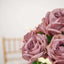 2 Bushes 18" Real Touch Dusty Rose Artificial Rose Flower Bouquet, Silk Long Stem Flower Arrangements