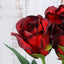 31" 24Pcs Red, Black Tip Long Stem Artificial Silk Roses Flowers