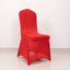 Spandex Chair Cover with Silver Rhinestone Buckled Sash Band Red - Stretch Fitted Slipcover