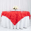 Taffeta 72"x72" Table Overlay Square Tablecloth Red - 3D Leaf Petal Table Cover