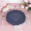 6-Pack Acrylic Plastic Round Charger Plates 13" in Navy Blue with Reef Design, Dinner Charger Tableware