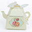 25 Pack 4" Ivory Mini Teapot Favor Boxes, Vintage Rose Gift Boxes with Ribbons