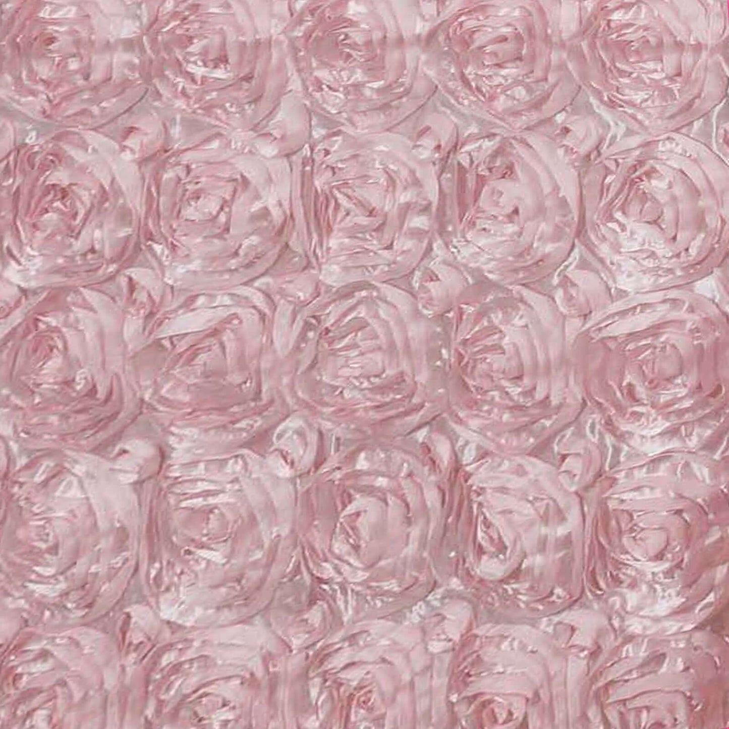 Satin 90"x132" Rectangle Tablecloth Blush - Grandiose 3D Rosette Seamless Table Cover