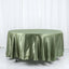 Satin 108" Round Tablecloth Dusty Sage Green - Smooth and Lustrous Table Cover