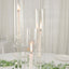 3-Arm Round Crystal Glass Candelabra Clear Taper Design - Sophisticated Pillar Candle Holder Table Centerpiece for Weddings 23"