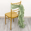 5 Pack Chiffon Satin Chair Sashes Sage Green - Easy to Install Ruffled Curly Willow