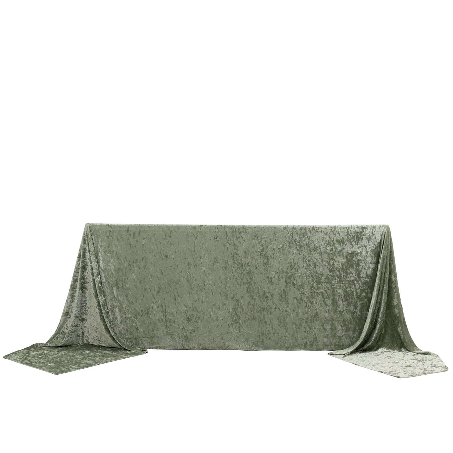 Premium Crushed Velvet 90"x156" Rectangle Tablecloth Sage Green - Reusable Soft Seamless Table Cover