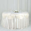 Satin 14ft Table Skirt Ivory - Pleated Double Drape Table Cover