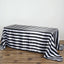 Satin 90"x132" Rectangle Tablecloth Black/White - Stripe Design with Seamless Silky Smooth Finish for Modern Celebrations