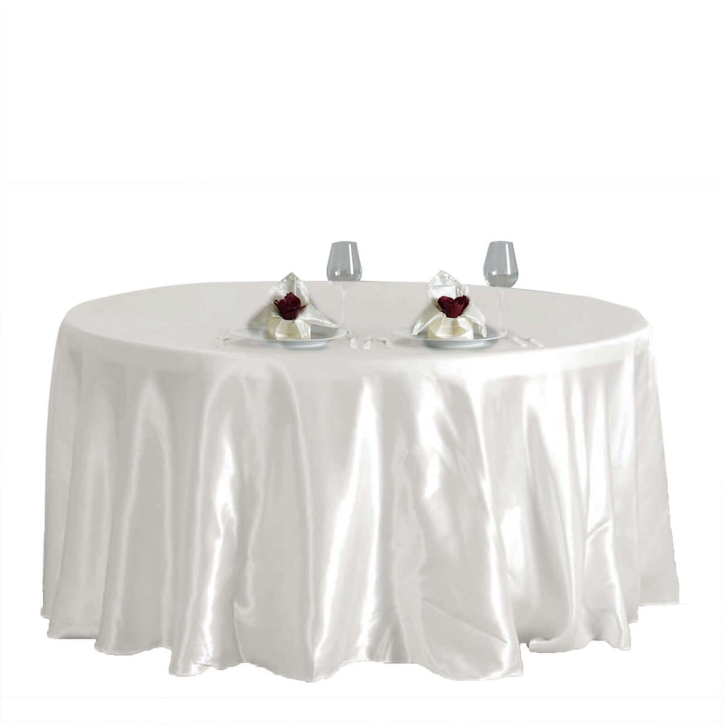 Satin 120" Round Tablecloth Ivory - Stylish Seamless Table Cover