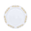 10-Pack Plastic 10" Round Dinner Plates in White with Gold Embossed Scalloped Edge - Chic Disposable Party Plates for Special Occasions & Banquets