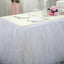 Tulle 21ft Table Skirt White - 4 Layer Pleated Tutu Chic & Soft Event Table Cover