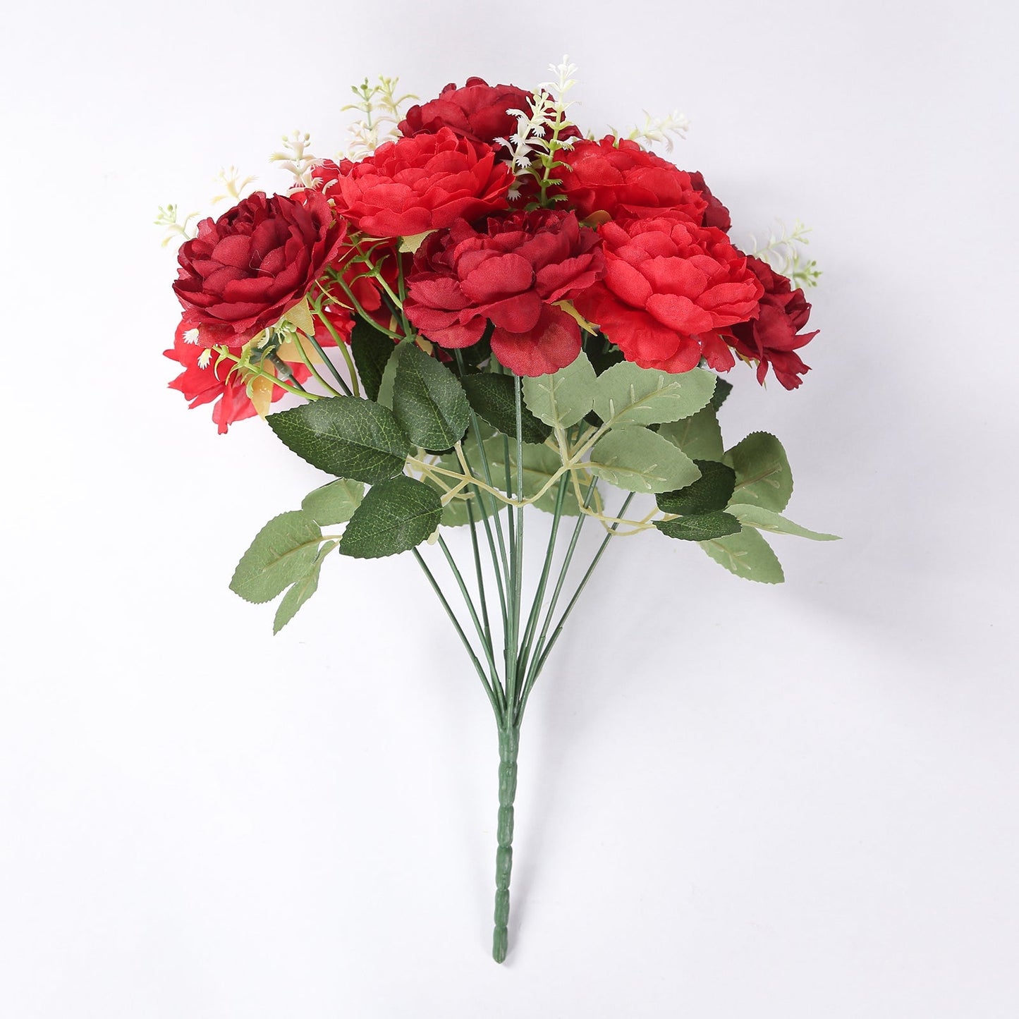 2-Pack Silk Peony Bouquet 14" Burgundy â€“ Lifelike Artificial Flower Arrangement for Vase Display, Events & Everyday Decor