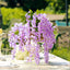 5 Pack 44" Silk Hanging Wisteria Flower Garland Vines in Lavender Lilac, 3 Strands in 1 Bush