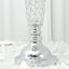 2-Pack Crystal Beaded Trumpet Vase Silver - Exquisite Floral Display Centerpiece Stand Set for Banquets & Receptions 28" Tall