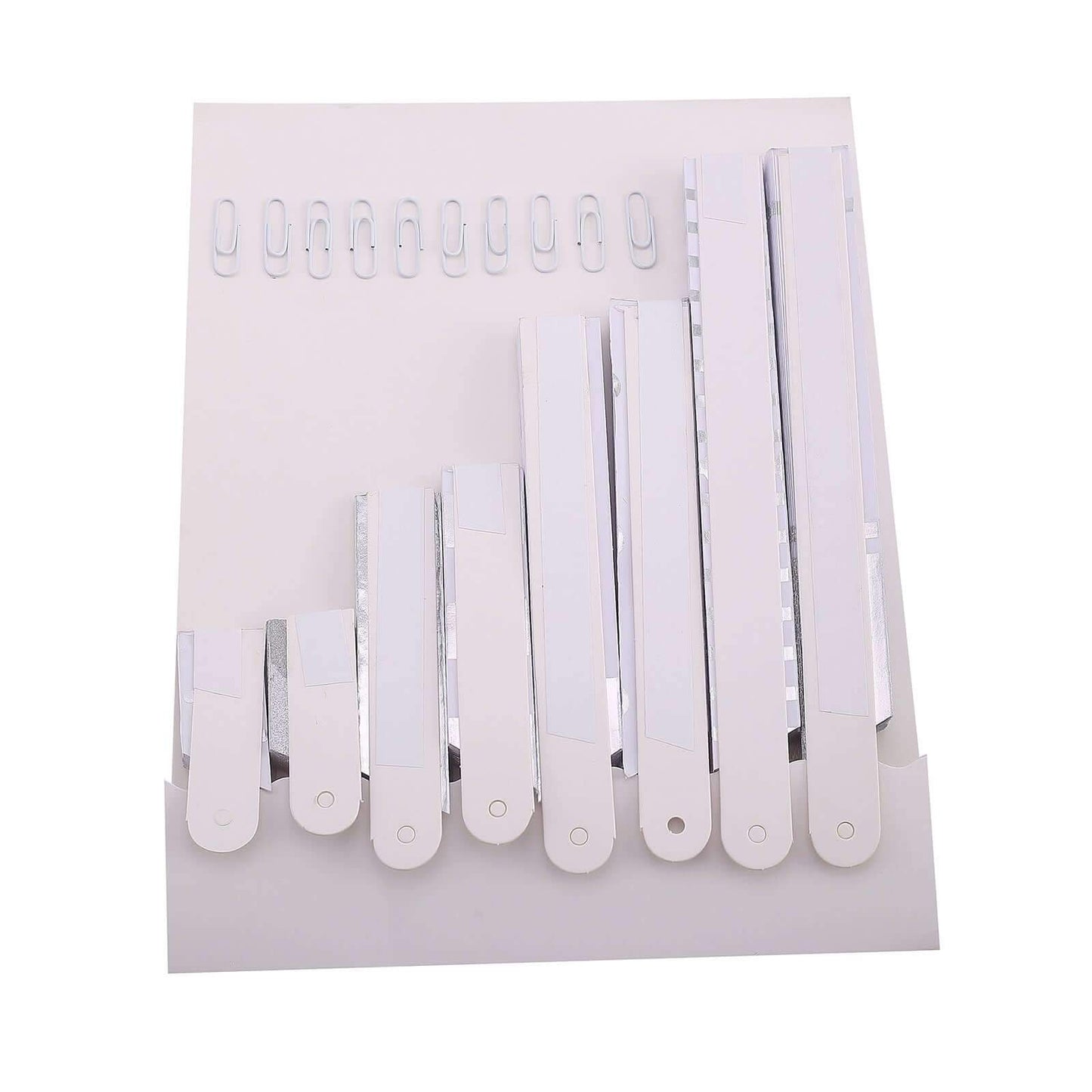 Set of 8 Silver White Hanging Paper Fan Decorations, Pinwheel Wall Backdrop Party Kit - 4", 8", 12", 16"