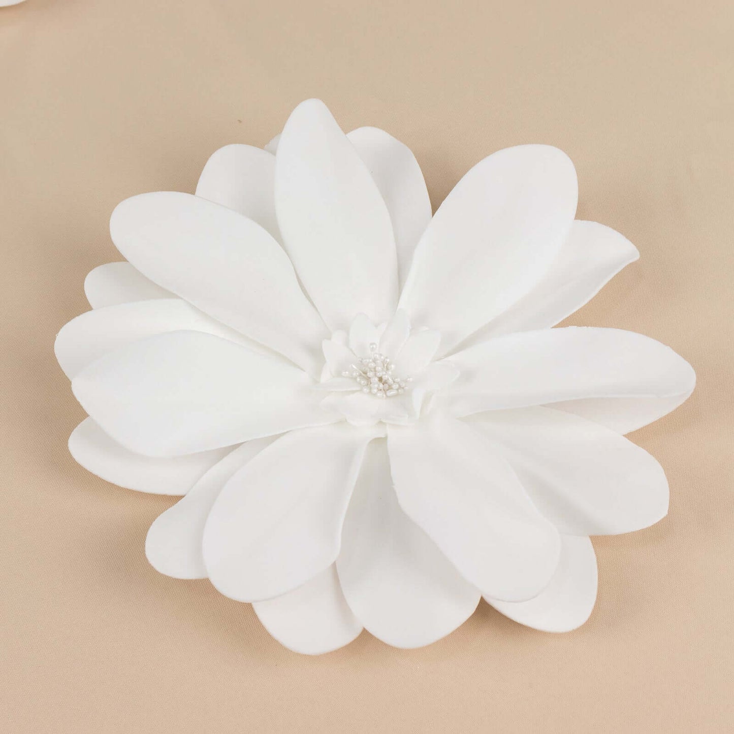 4 Pack 12" White Life-Like Soft Foam Craft Dahlia Flower Heads