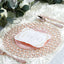 Wired Metal Round Charger Plate 14" in Rose Gold with Acrylic Crystal Beads, Glamorous Decorative Dinner Charger Tableware