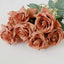 2 Bouquets 17" Terracotta (Rust) Real Touch Artificial Silk Rose Flower Bushes