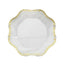 6-Pack Acrylic Plastic Hexagon Charger Plates 13" in Clear with Gold Baroque Scalloped Rim, Exquisite Dinner Serving Plates