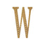 Decorative Rhinestone Alphabet "W" Letter Stickers, Glitter Adhesive Craft Letters Gold DIY Sparkle Embellishments 4"