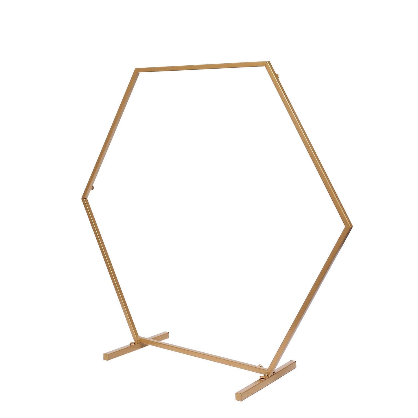 Hexagon Wedding Arch Table Centerpiece Metal Gold - Self-Standing Geometric Flower Balloon Stand 24"