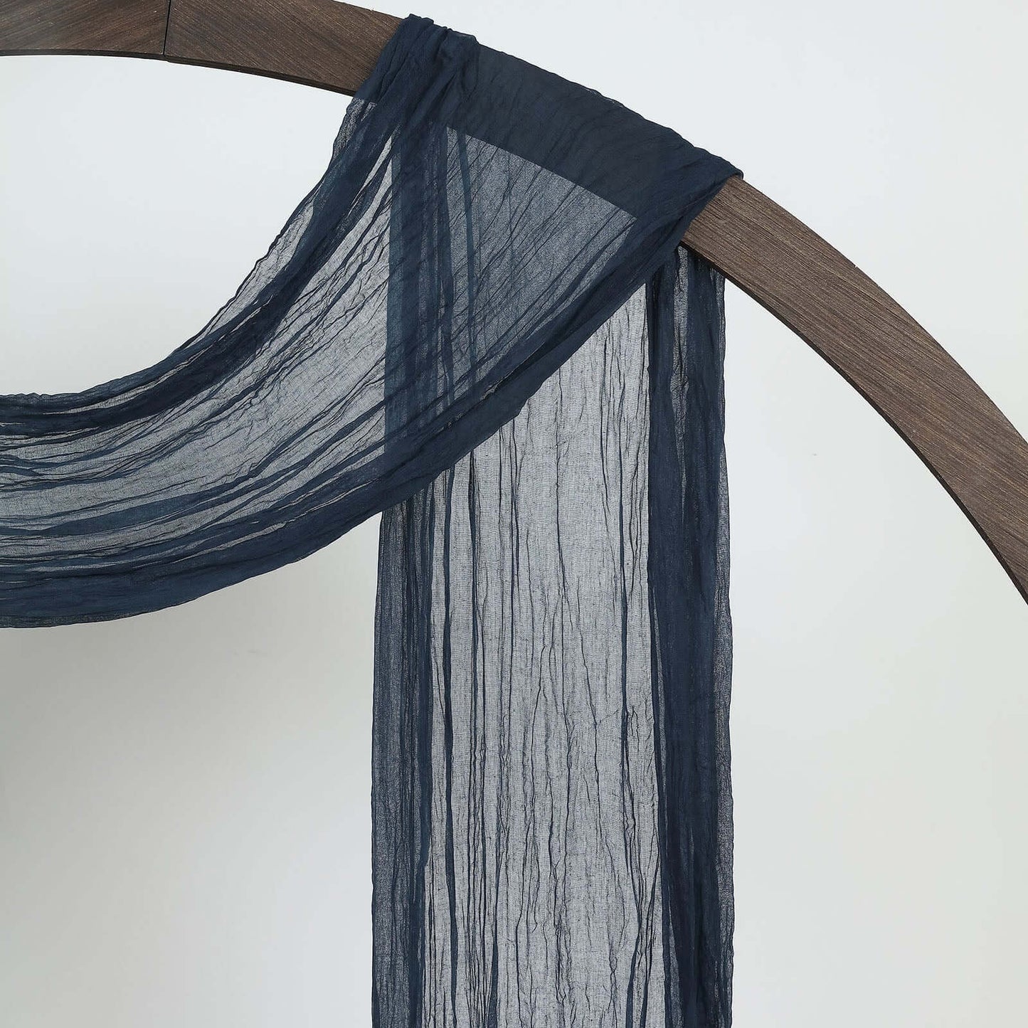 20ft Navy Blue Gauze Cheesecloth Fabric Wedding Arch Drapery, Window Scarf Valance, Boho Decor Arbor Curtain Panel