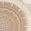 4-Pack Placemats Mandala Print Fringe Design Natural Jute and White Round - Rustic Burlap Tassel Style 15"