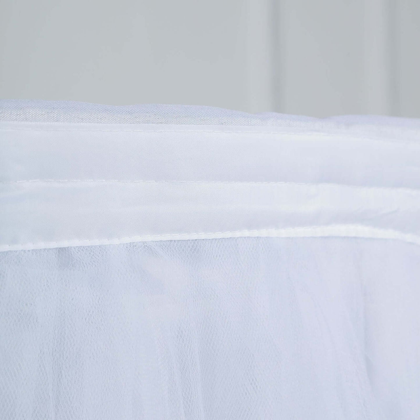 Tulle 17ft Table Skirt White - 4 Layer Pleated Tutu Chic & Soft Event Table Cover