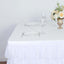 Chiffon 14ft Table Skirt White - 5-Tier Ombre Ruffled Tutu Table Cover with Satin Backing for Sophisticated Events