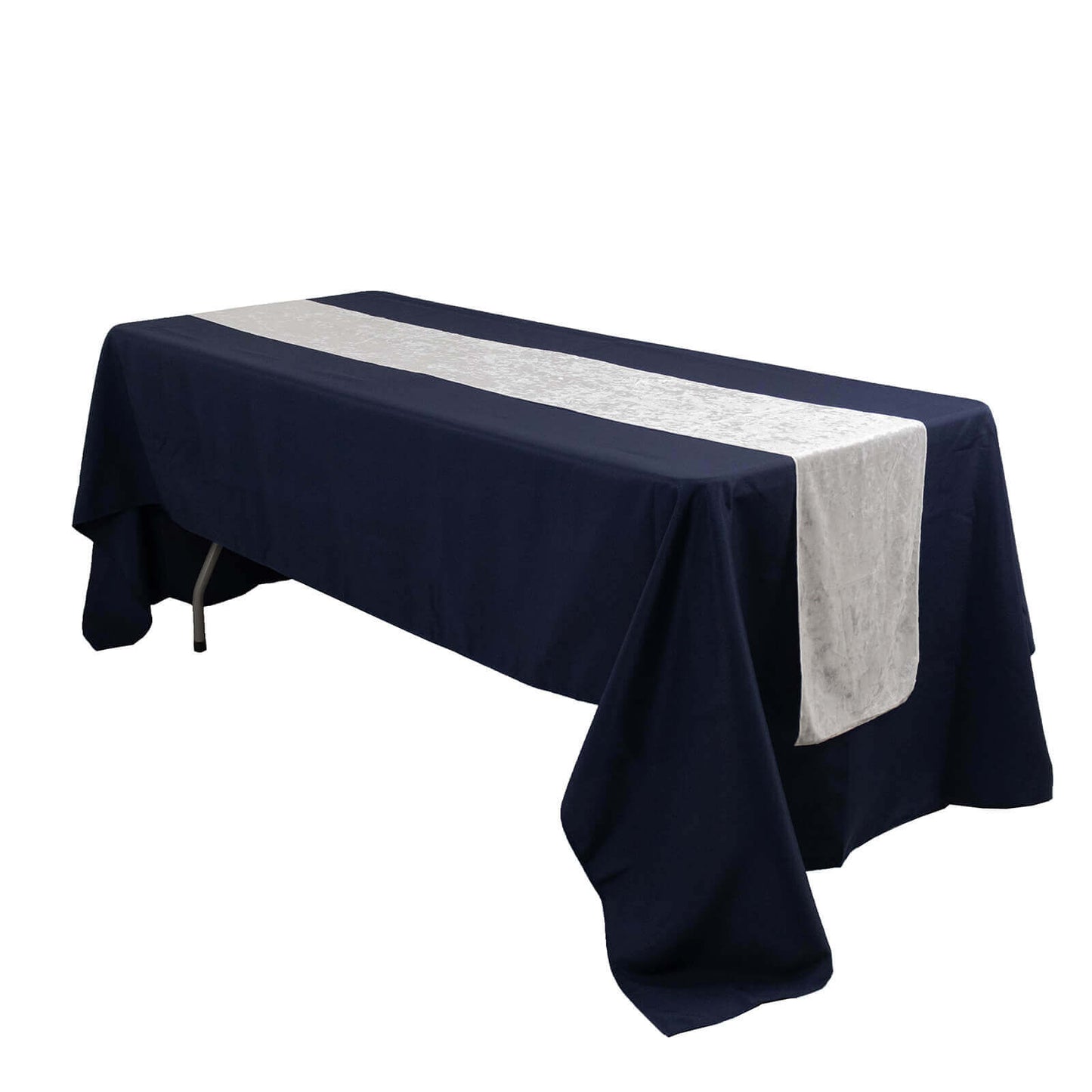 Premium Crushed Velvet 12"x108" Table Runner White - Soft & Wrinkle-Resistant Table Linen for Events