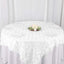 Satin 72"x72" Table Overlay Square Tablecloth White - 3D Rosette Design for Stylish Occasions