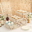3-Tier Wooden Dessert Display Rectangular Laser Cutout Design Natural - Serving Platter Cupcake Mini Cake Tray 22"
