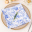 5 Pack Satin 20"x20" Napkins White/Blue French Toile Pattern - Classy & Easy to Maintain Cloth Napkins for Weddings & Events