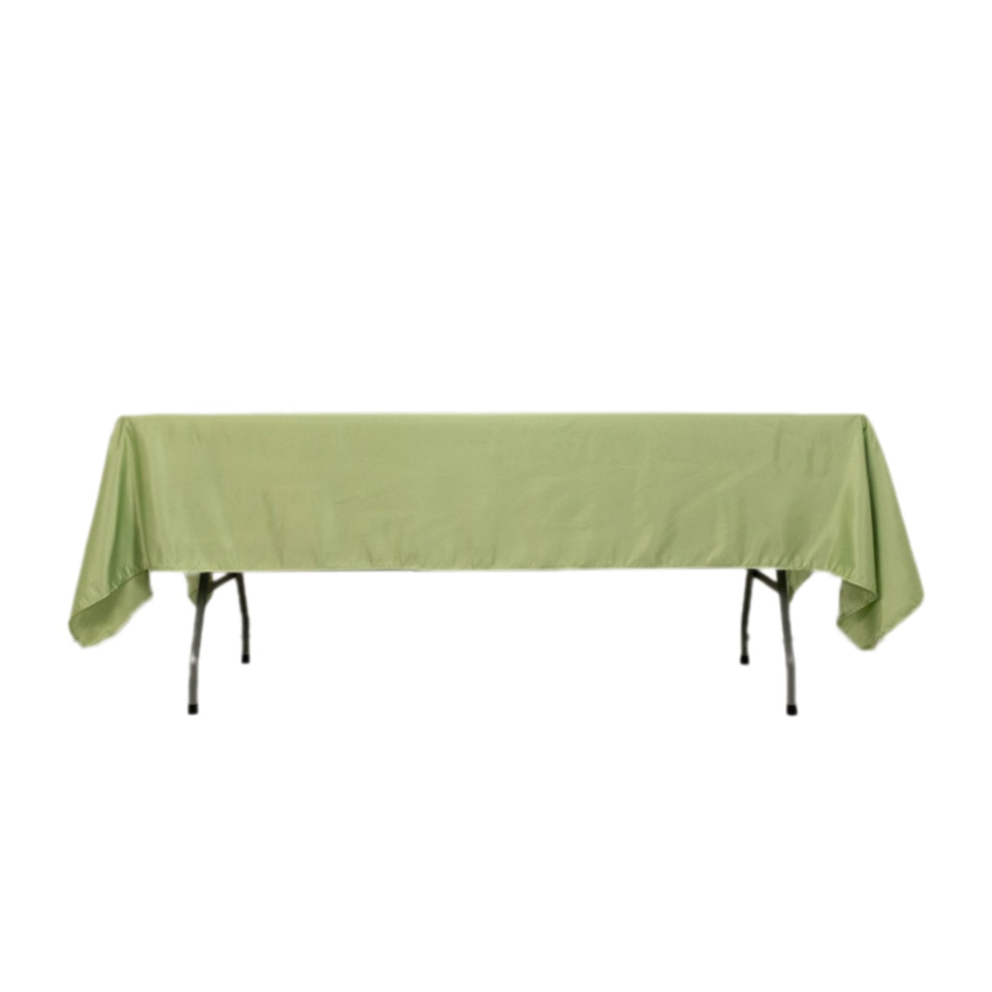 Lamour Satin 60"x102" Rectangle Tablecloth Sage Green - Durable & Silky Soft Feel Table Cover