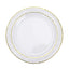 10-Pack Plastic 7.5" Round Appetizer Plates in Clear Hammered Design with Gold Rim - Disposable Salad Plates for Chic Banquets & Special Occasions