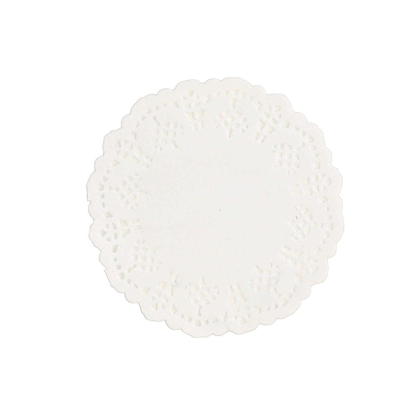 100 Pcs Paper 4" Round Placemats in White - Food Grade Lace Paper Doilies for Dessert Display & Table Decor