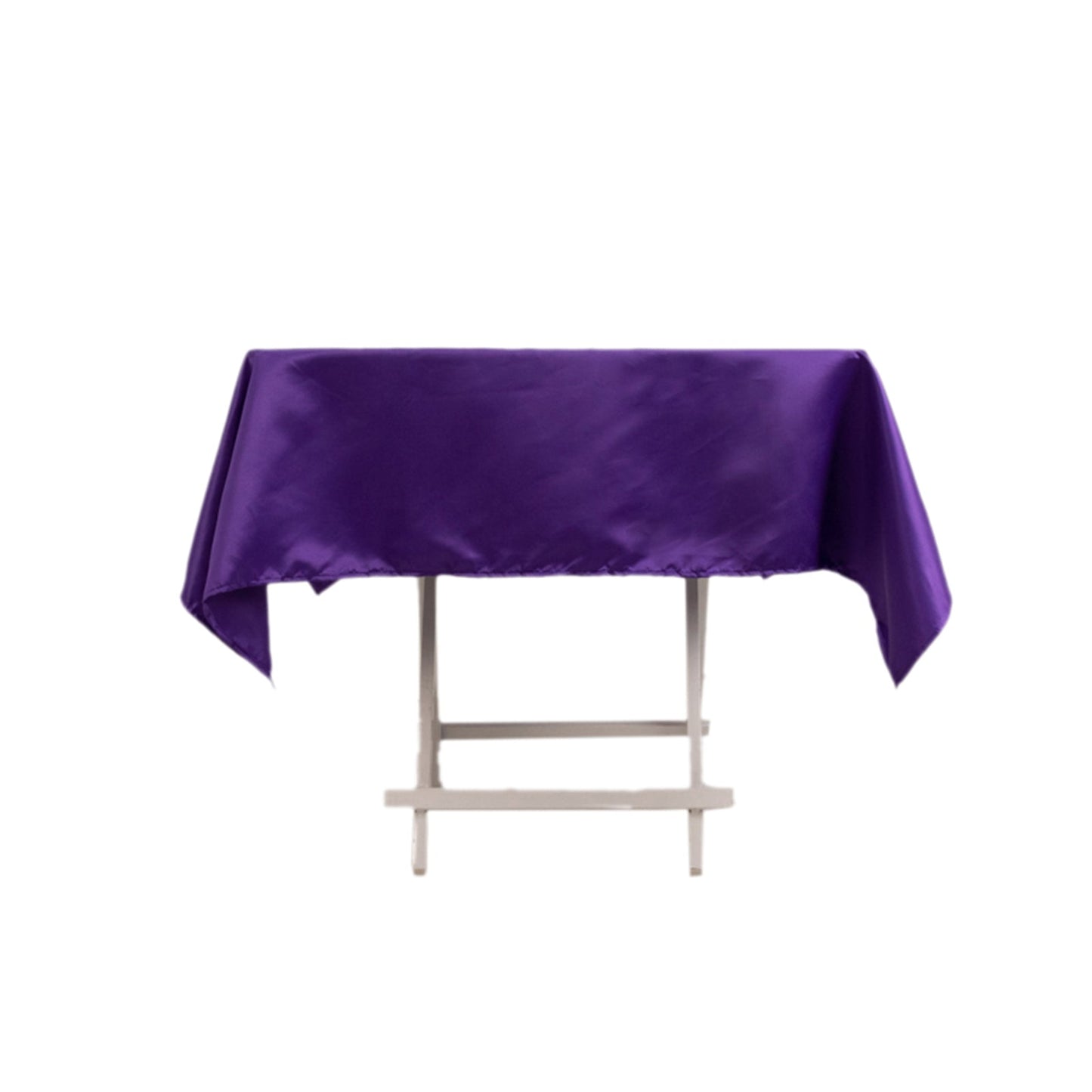 Lamour Satin 54"x54" Square Tablecloth Purple - Durable & Silk-Like Table Cover