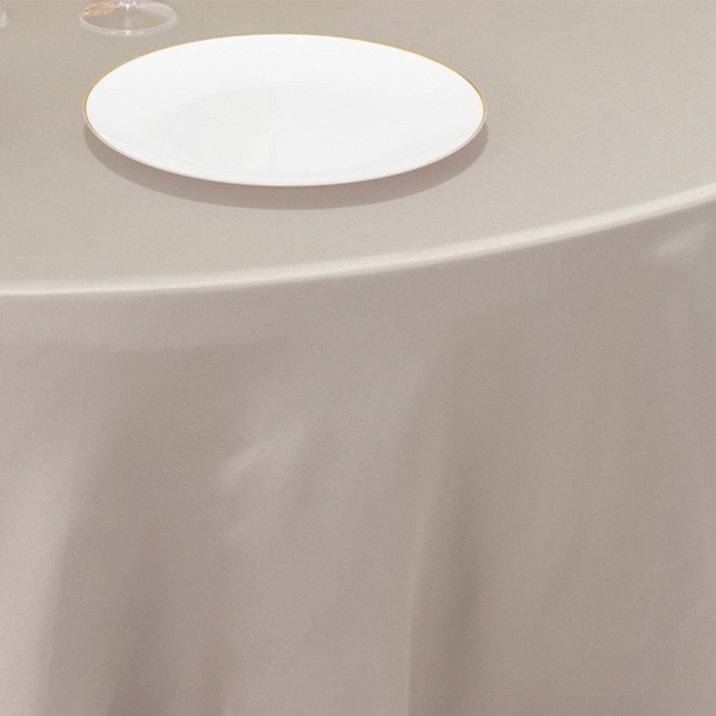Lamour Satin 120" Round Tablecloth Silver - Seamless Table Cover with Soft Tempered Sheen