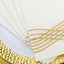 25 Pack Linen-Like Paper 8"x4" Napkins White with Metallic Gold Foil Wave Design - Soft & Absorbent Airlaid Hand Towels for Exquisite Weddings & Events