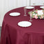 Premium Polyester 132" Round Tablecloth Burgundy - Seamless 220GSM Wrinkle-Resistant Table Cover
